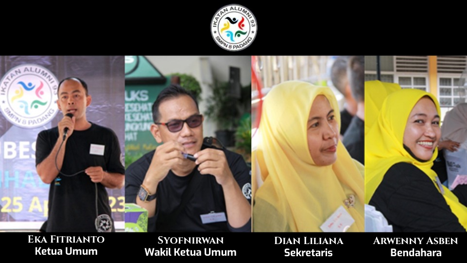 Para Pengurus Inti Periode 2023 - 2028 Ikatan Alumni SMPN 8 Padang Angkatan 1993 - IKA 893. (Dok. Istimewa)